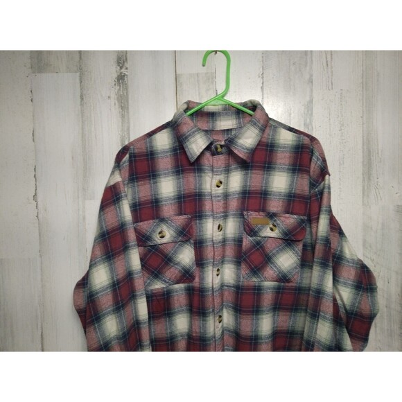 HICKORY SHIRT COMPANY CO Long Sleeve Plaid Heavy Cotton Flannel Shirt Mens XLT - Picture 3 of 6